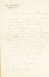 Dedikált levél Dr. Fritz Thurneyssennek, Párizs és Les Collettes, 1908. június 24.