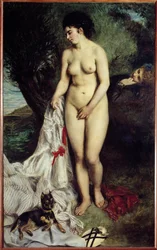 Fürdős griffon Pierre-Auguste Renoir (1841-1919) festménye 1870 Méret: 184x115 cm Sao Paulo, Brazíliai Művészeti Múzeum