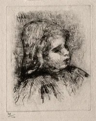 Claude Renoir, háromnegyed jobbra, 1908.
