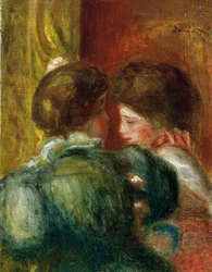 Két női fej vagy A páholy. Pierre Auguste Renoir (Pierre-Auguste) (1841-1919) festménye. Olaj, vászon. Magángyűjtemény.