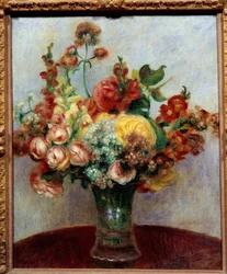Virágok egy vázában. Pierre Auguste Renoir (1841-1919) festménye