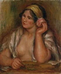 Gabrielle zöld nyaklánccal, 1905 körül