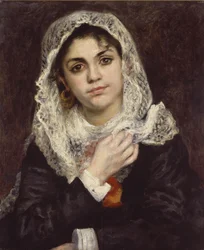 Lise fehér kendőben, 1872 körül