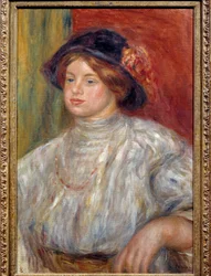 Gabrielle kalapos portréja”” Gabrielle Renard (1879-1959) Jean Renoir (1894-1979), a festő fiának ápolónője volt. Pierre Auguste Renoir (1841-1919) festménye