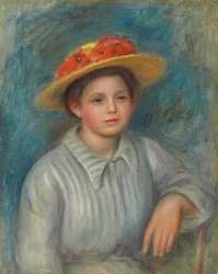 Virágos kalapos nő portréja; Virágos kalapos nő portréja, 1890 körül