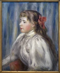 Egy fiatal lány portréja. Pierre Auguste Renoir (1841-1919) festménye, olaj, vászon, 1892 körül. Francia művészet