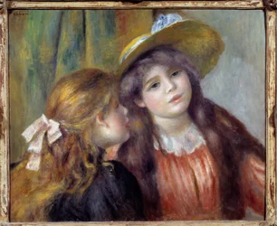 Két lány portréja. Pierre Auguste Renoir (1841-1919) festménye