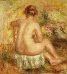 Ülő női akt, hátulnézet, 1917