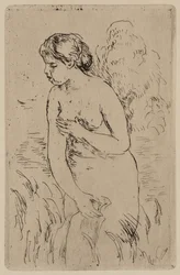 A fürdőző, 1890 körül (tusrézia, papír)