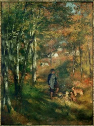 A festő Lecoeur a fontainebleau-i erdőben (olaj, vászon)