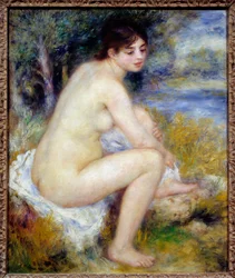 Meztelen nő tájban, Pierre Auguste Renoir (1841-1919) festménye, 1883, Sun. 0,65 x 0,54 m, Párizs, Musée de l