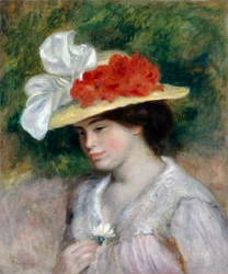 Nő virágos kalapban, 1889