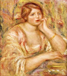 nő kezével az arcába; Femme de Face, Accoudee, 1919