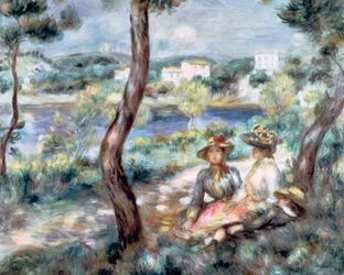 Fiatal lány és fiú egy tájban, 1893.