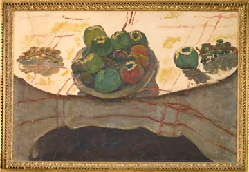 Csendélet, tányér gyümölccsel (festmény vászonra)