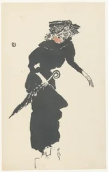 Nő esernyővel Femme au esernyő