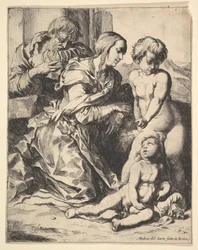 Krisztus előtt térdelő szűz, 1610-42.