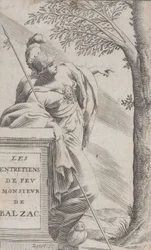 Frontispiece, Interjúk a néhai Balzac Les Entretiens de Feu Monsieur d... úrral, 1660.