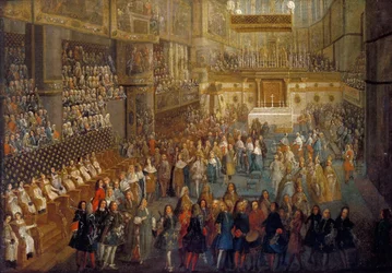 XV. Lajos koronázása a reimsi székesegyházban, 1722. október 25.