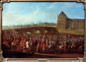 Mehmet Effendi török nagykövet kilépése a Sublime Porte-ból XV. Lajos király 1721.03.21-i audienciája után Pierre Denis Martin (1663-1742) festménye
