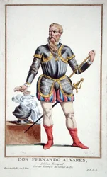 Don Fernando Álvarez (1507-82), a „Recueil des Estampes, représentant les Rangs et les Dignités, suivant le Costume de toutes les Nations existantes“ című műből, megjelent 1780-ban