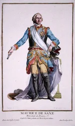 Szász Móric (1696-1750), a „Recueil des Estampes, représentant les Rangs et les Dignités, suivant le Costume de toutes les Nations existantes“ című műből, megjelent 1780-ban