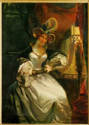 Hortense Bonaparte királyné, Napóleon bátyjának, Lajos holland királynak a felesége és III. Napóleon anyja (olaj, vászon)