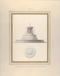 Szökőkút projekt a La Place XV. Lajos számára, kb. 1806.