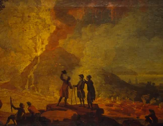 A Vezúv kitörése, Pierre-Jacques Volaire (1729-1792), olaj, vászon, 52x79 cm. Részlet.
