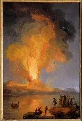 A Vezúv kitörése Pierre-Jacques (Pierre Jacques) Volaire (Le chevalier volaire) festménye (1729-1802) 18. század V 0,99x0,65 m Toulon, Szépművészeti Múzeum - A Vezúv kitörése. Pierre-Jacques (Pierre Jacques) Volaire festménye (Kn.