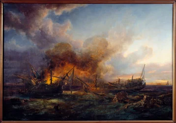 A felügyelő és Quebec harca 1779-ben Pierre Gilbert (1783-1860) festménye 1779 Brest, Musee des Beaux Arts