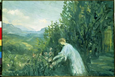 Nő a kertben (Hölgy a kertben). Pierre Laprade festménye (1875-1931)