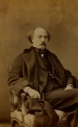 Jean Pierre Alexandre Antigna francia festő portréja; névjegykártya