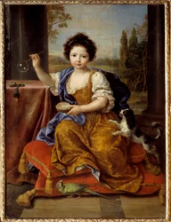 Louise Marie de Bourbon, Mademoiselle de Tours orléans-i hercegnő (1674-1681) portréja Pierre Mignard (1612-1695) festménye 1692 V. 1,32x0,96 m