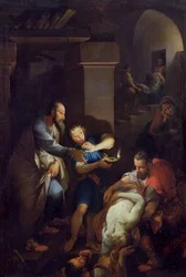 Tóbit temetése honfitársai által, 1733