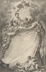 A bordeaux-i szabadkőművesek oklevele, François Boucher nyomán, 1766.