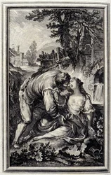 La Cruche - Jean La Fontaine „Mesék és novellák versben” című részében. 1776. Illusztráció: P. P. Choffard.