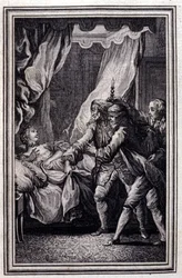 La Mandragore - Jean La Fontaine "Mesék és novellák versben" című művében. 1776. Illusztráció: P.P. Choffard.