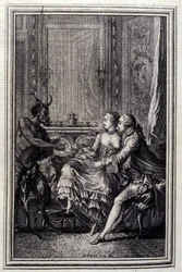 A lehetetlen dolog – Jean La Fontaine „Mesék és novellák versben” című részében. 1776. Illusztráció: P. P. Choffard.