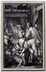 Le Cradle – Jean La Fontaine „” Mesék és novellák versben” című részében. 1776. Illusztráció: P. P. Choffard.