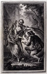 Le Cuvier – Jean La Fontaine „Mesék és novellák versben” című művében. 1776. Illusztráció: P. P. Choffard.