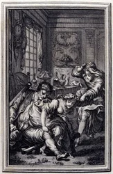 Le bat - Jean La Fontaine "Mesék és novellák versben" című művében. 1776. Illusztráció: P.P. Choffard.