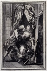 Félreértések – Jean La Fontaine „Mesék és novellák versben” című részében. 1776. Illusztráció: P. P. Choffard.