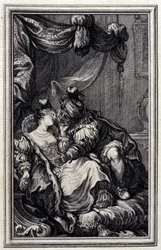 Mona Lisa - Jean La Fontaine "Mesék és novellák versben" című művében. 1776. Illusztráció: P.P. Choffard.
