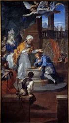 Clovis megkeresztelkedése Reimsben 496. december 25-én. Pierre Puget festménye (1620-1694)