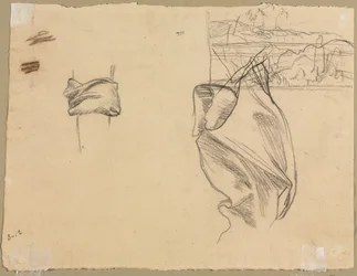 Studies of Drapery and Study of a Landscape verso, 1800-as évek.