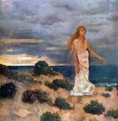 Nő a tengerparton, 1887