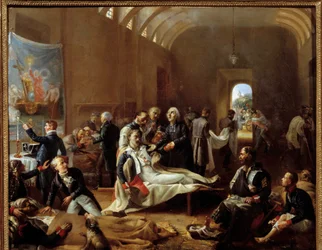 Mentőautó a francia vidéken 1814-ben Pierre Vigneron festménye (1789-1872) 1814 V. 0,6x0,73 m Párizs, Musee Carnavalet