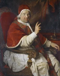 XIV. Benedek pápa (1675-1758) portréja, Pierre Subleyras (1699-1749) festménye