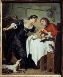A sólyom. Jean de La Fontaine meséjének illusztrációja. Pierre Subleyras festménye (1699-1749)
